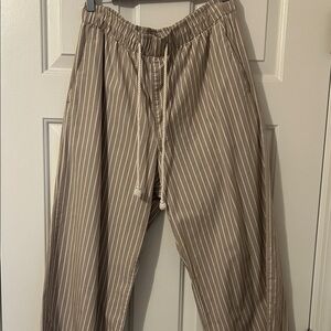 GAP Tan Striped Wide Leg Pants